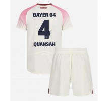 Bayer Leverkusen Jarell Quansah #4 Koszulka Wyjazdowa dzieci 2025-26 Krótki Rękaw (+ krótkie spodenki)